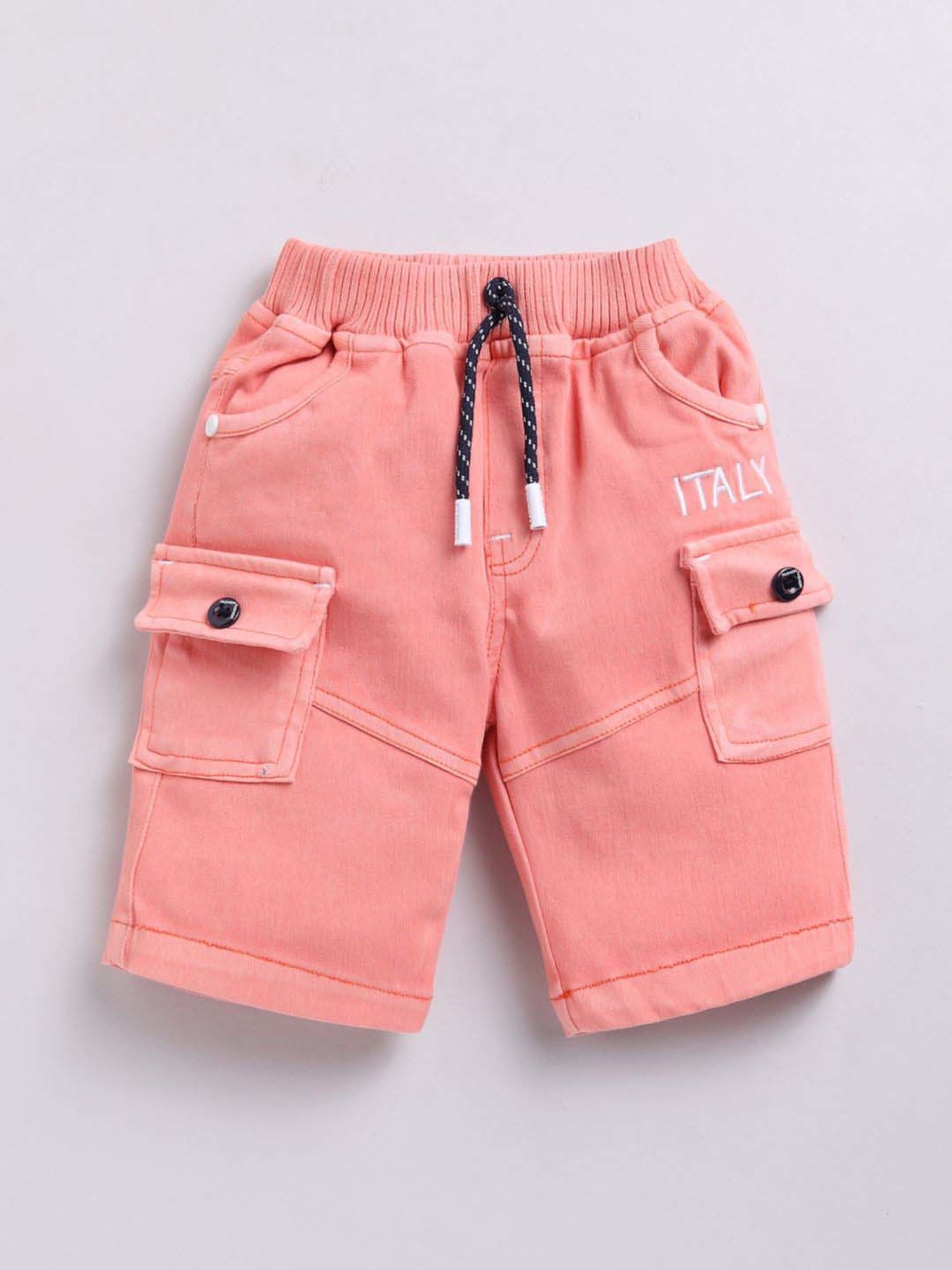 UNO KIDS Boys Peach & White Striped Top & Short sets