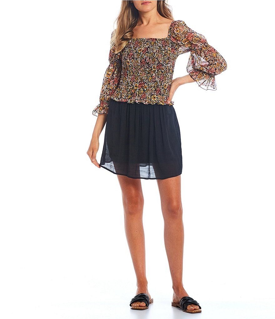 June & Hudson Short Tie Sleeve Knit Tee