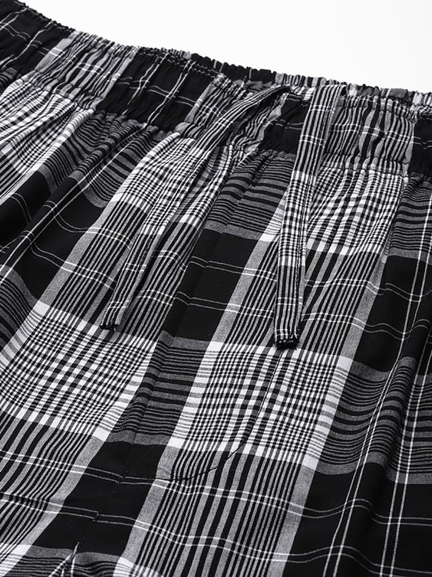 English Navy Grey Cotton Regular Fit Checks Lounge Pants