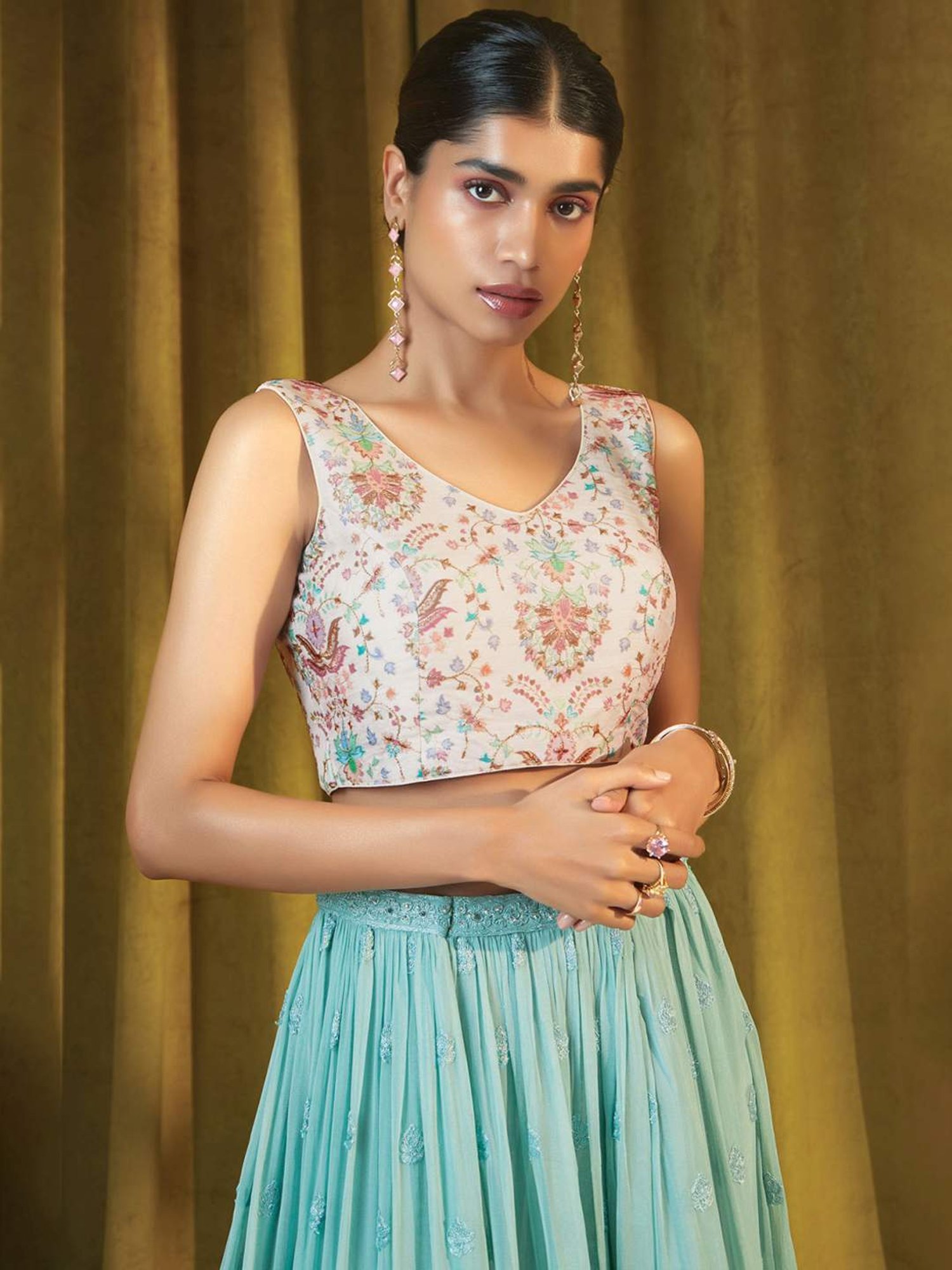 Soch Cream Embroidered Readymade Blouse