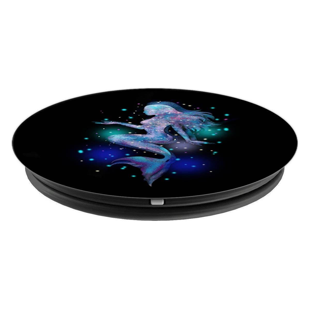 Mermaid Galaxy Watercolor Black