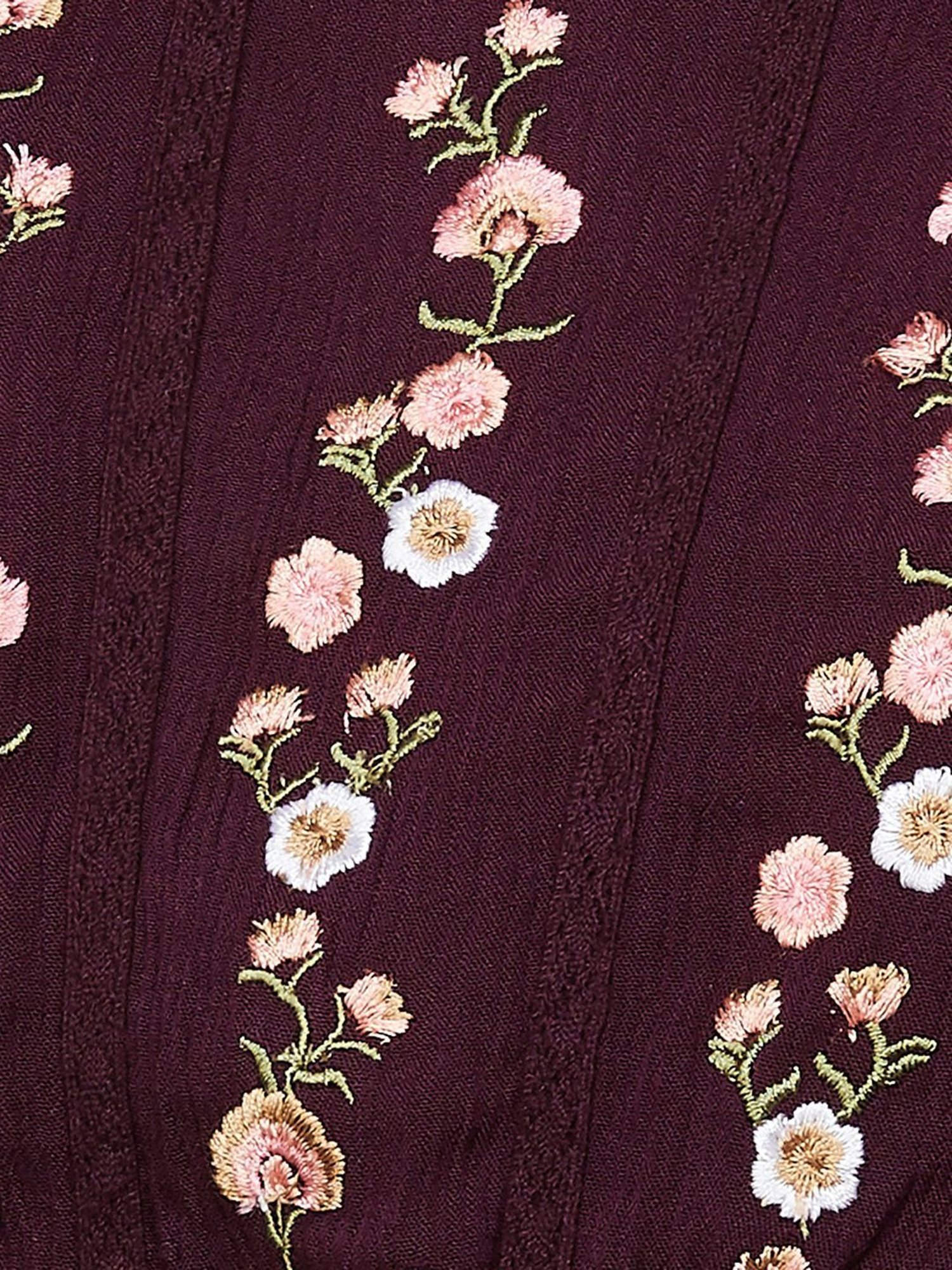 Fame Forever by Lifestyle Wine Embroidered Top