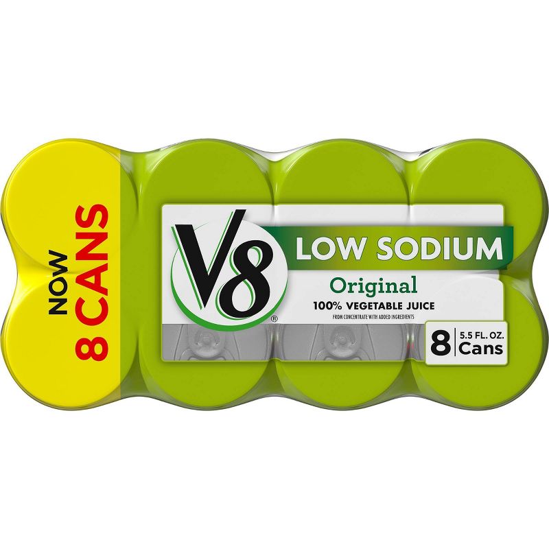 V8 Original Low Sodium 100% Vegetable Juice - 8pk/5.5 fl oz Cans