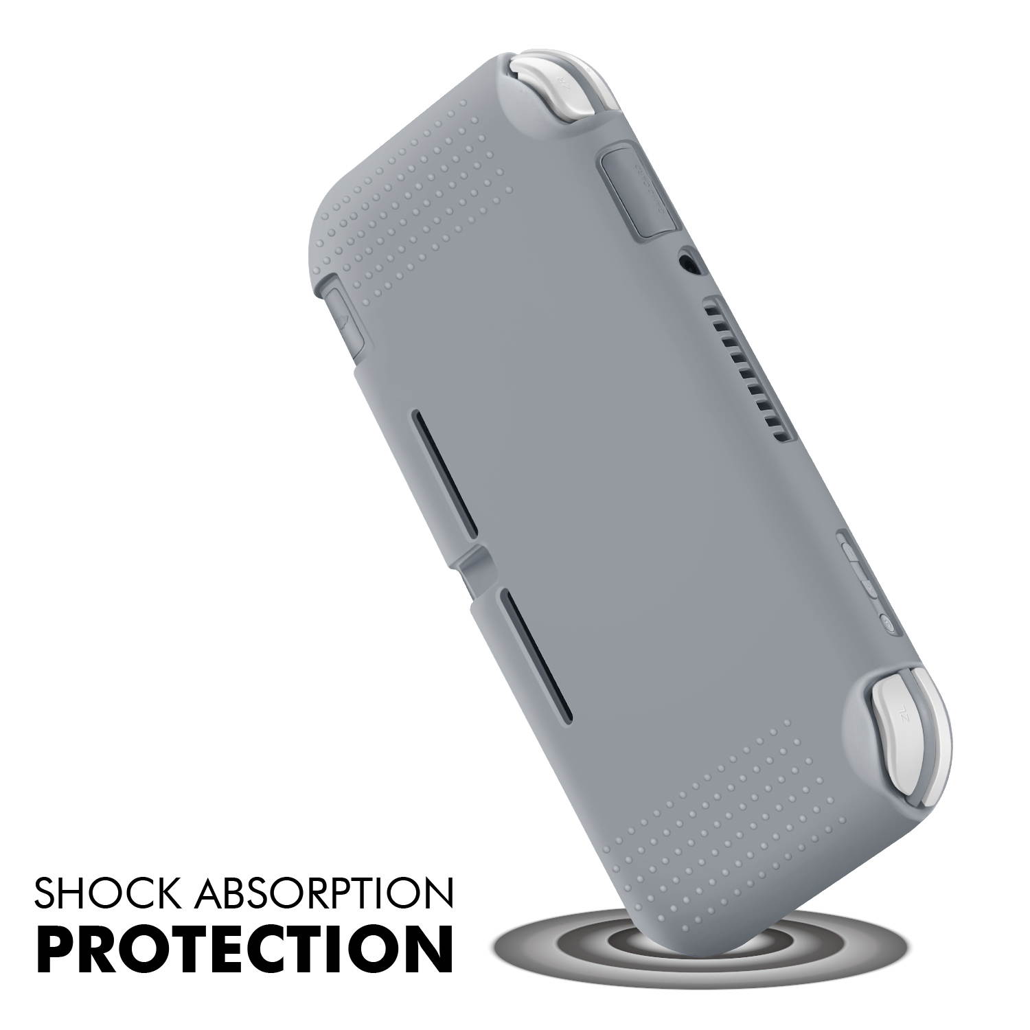 Silicone Case for Nintendo Switch Lite Full Console Skin Suit Cover Protection (Gray) Soft Comfort Grip Enhance, Lightweight, Slim, Scratch & Shock Protector Protective Shell