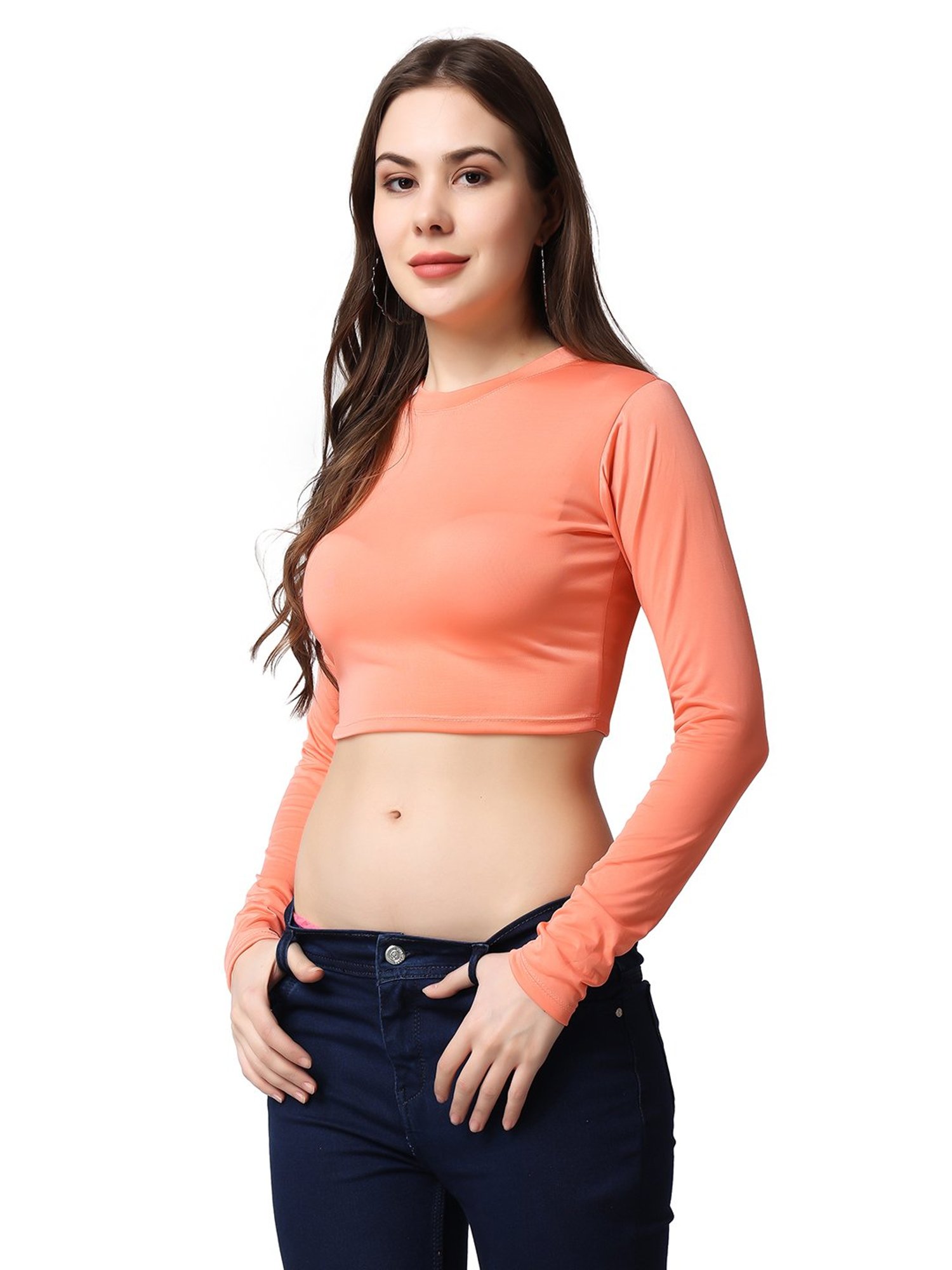 Cation Orange Crop Top