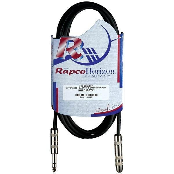 RapcoHorizon Stereo Headphone Extension Cable 1/4" TRS Male to 1/4" TRS Female 10'