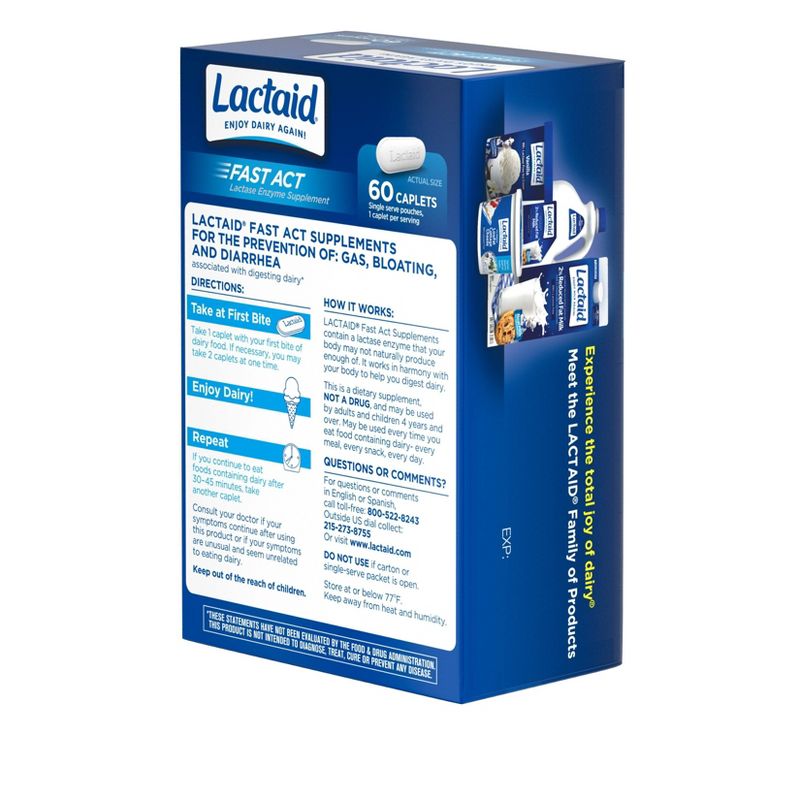 Lactaid Fast Act Lactose Intolerance Caplets - 60pk