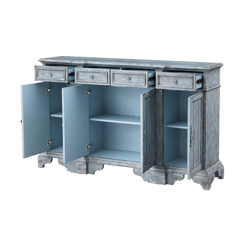 70" Bethany 4 Drawer and 4 Door Media Credenza for TV Blue - Treasure Trove Accents