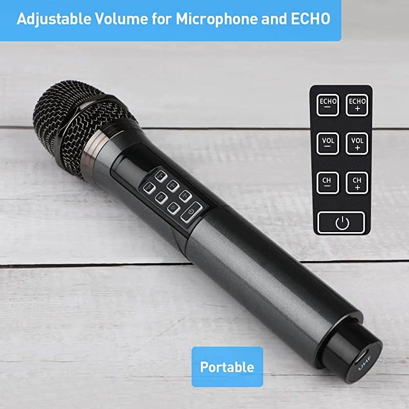 Wireless Microphone Wireless Microphone System with Adjustable Echo Volume UHF Wireless Microphone for Church Party