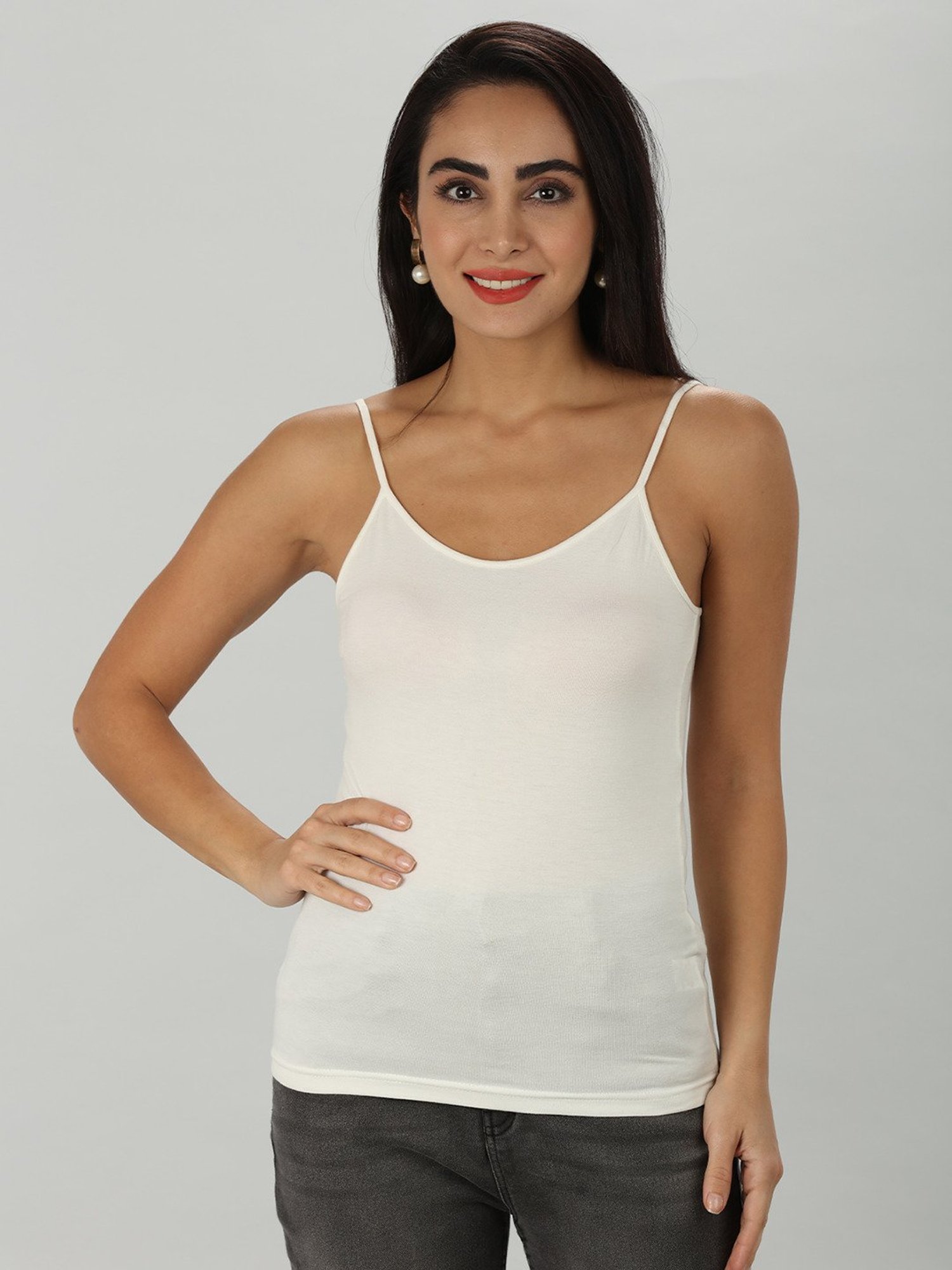Enamor White Non-Padded Camisole