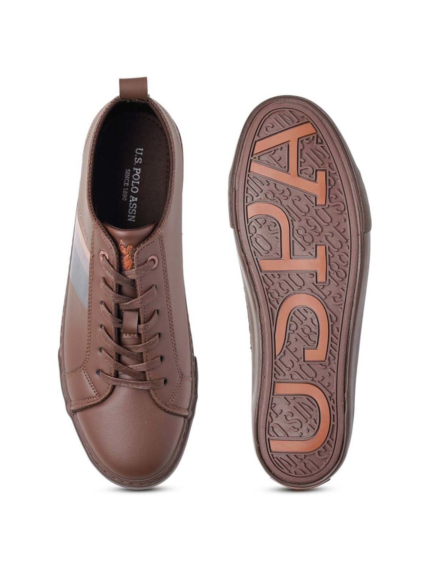 U.S. Polo Assn. Men's MARTINEZ 3.0 Brown Casual Sneakers