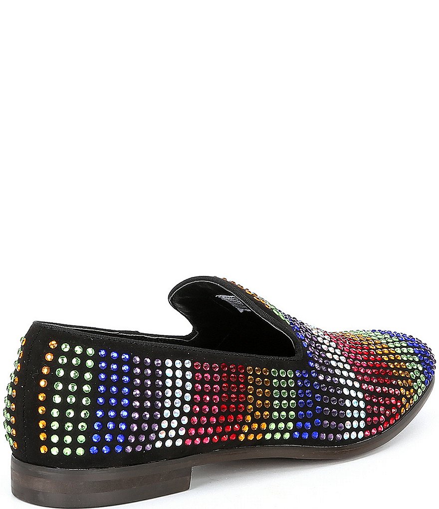 Steve Madden Men's Charmer Crystal Embellishment Rainbow Slip-On Loafers