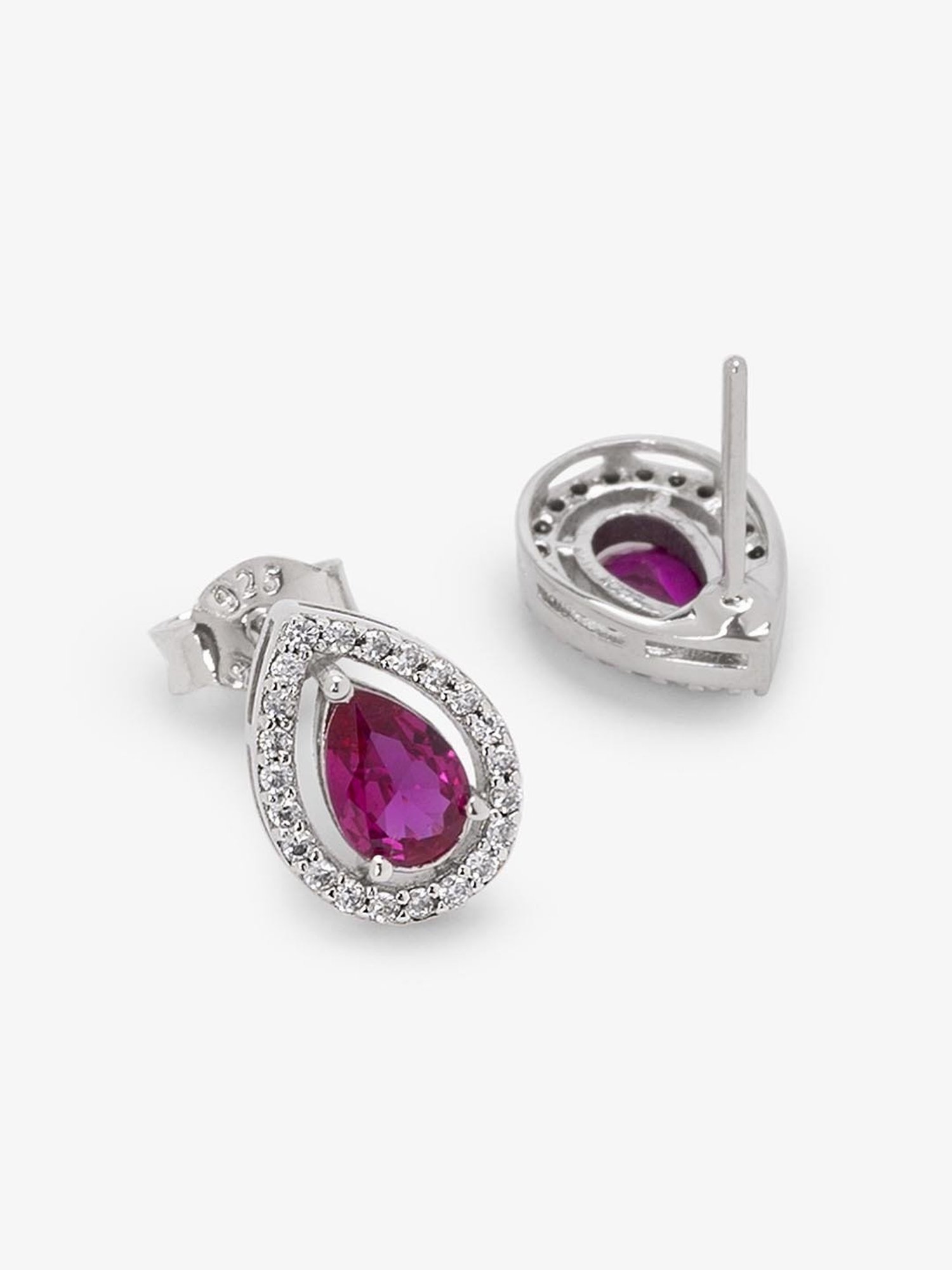 March by FableStreet Sterling Silver Pink Stud Earrings for Women