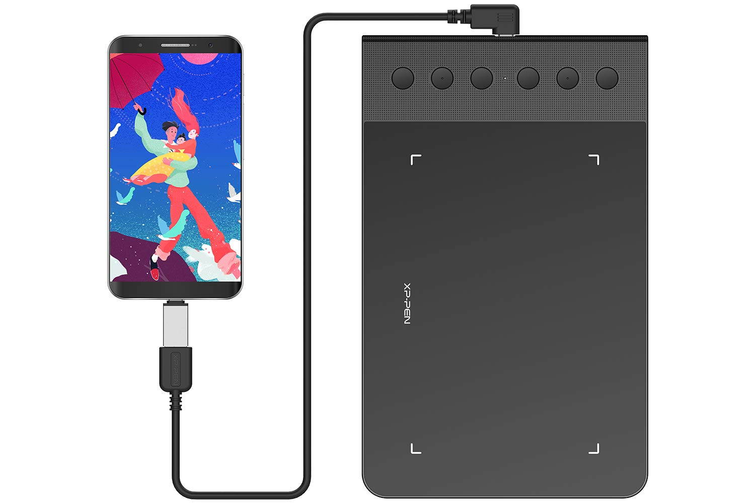 XP-PEN StarG640S Android Graphic Drawing Tablet 6x3.75 Inch Digital Tablet 8192 Levels Pressure Sensitivity Pen Tablet Support Android Devices with Battery-Free Stylus