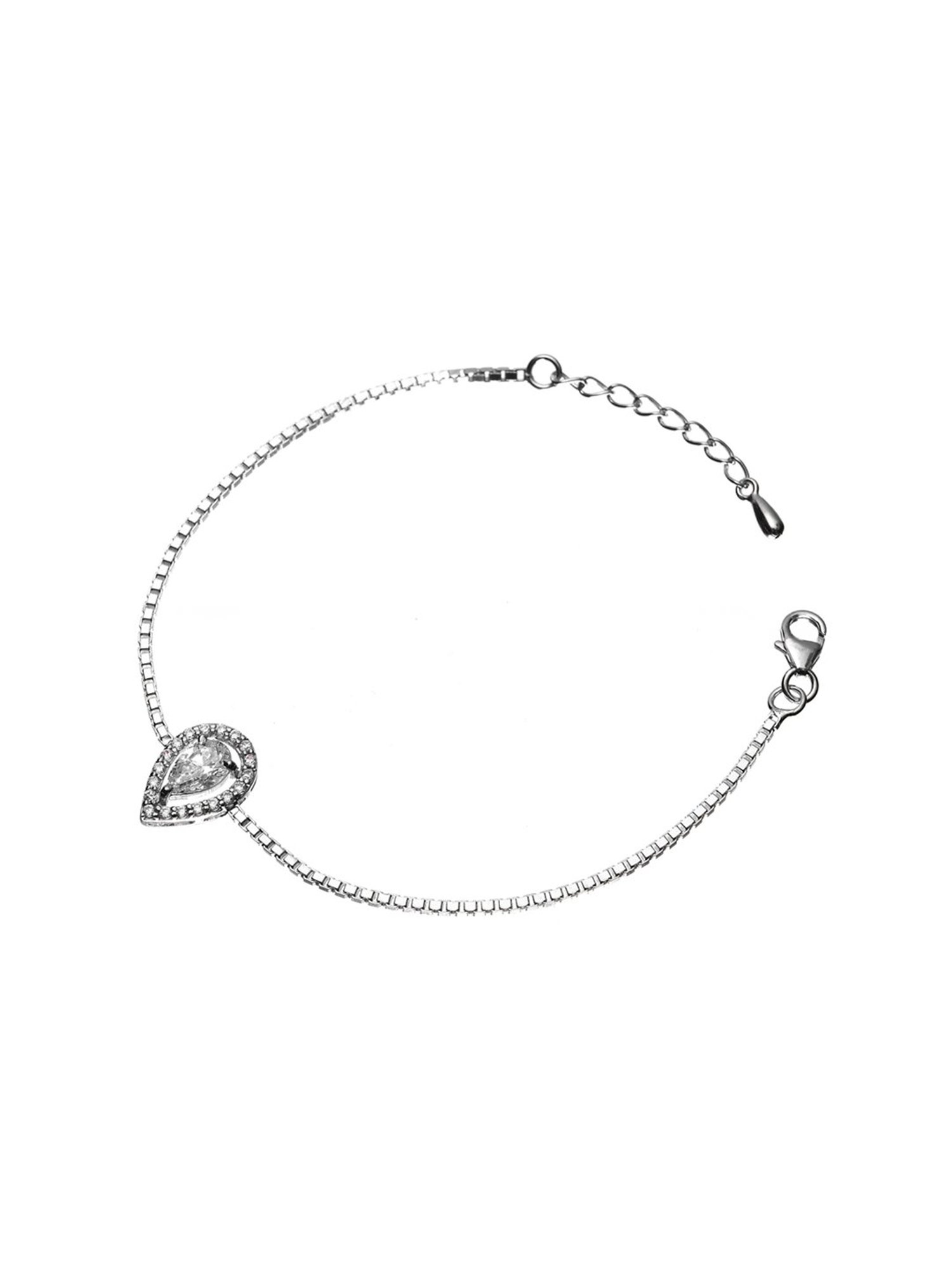 Clara Pear 92.5 Sterling Silver Swarovski Zirconia Bracelet