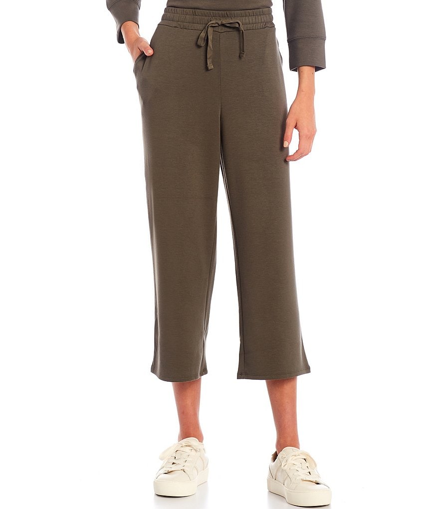 Ruby Rd. Petite Size Double Face Stretch Embellished Hem Capri Pants