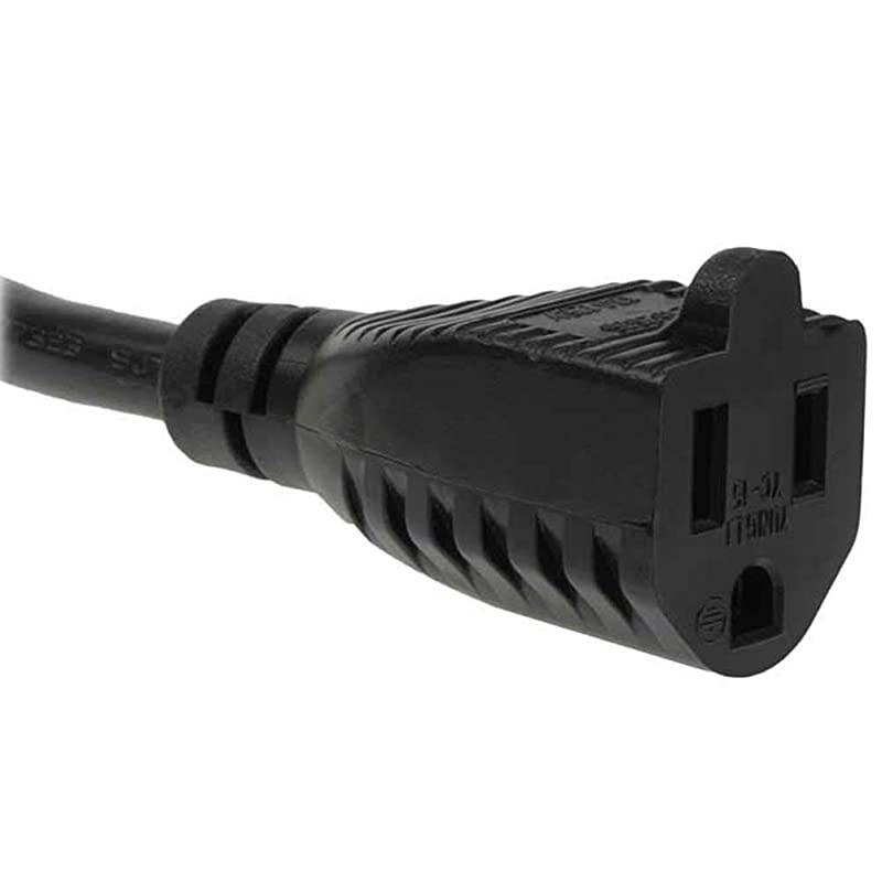 1ft 163 AWG Ultra Low Profile NEMA 515P Right Angle to NEMA 515R Power Cord Black