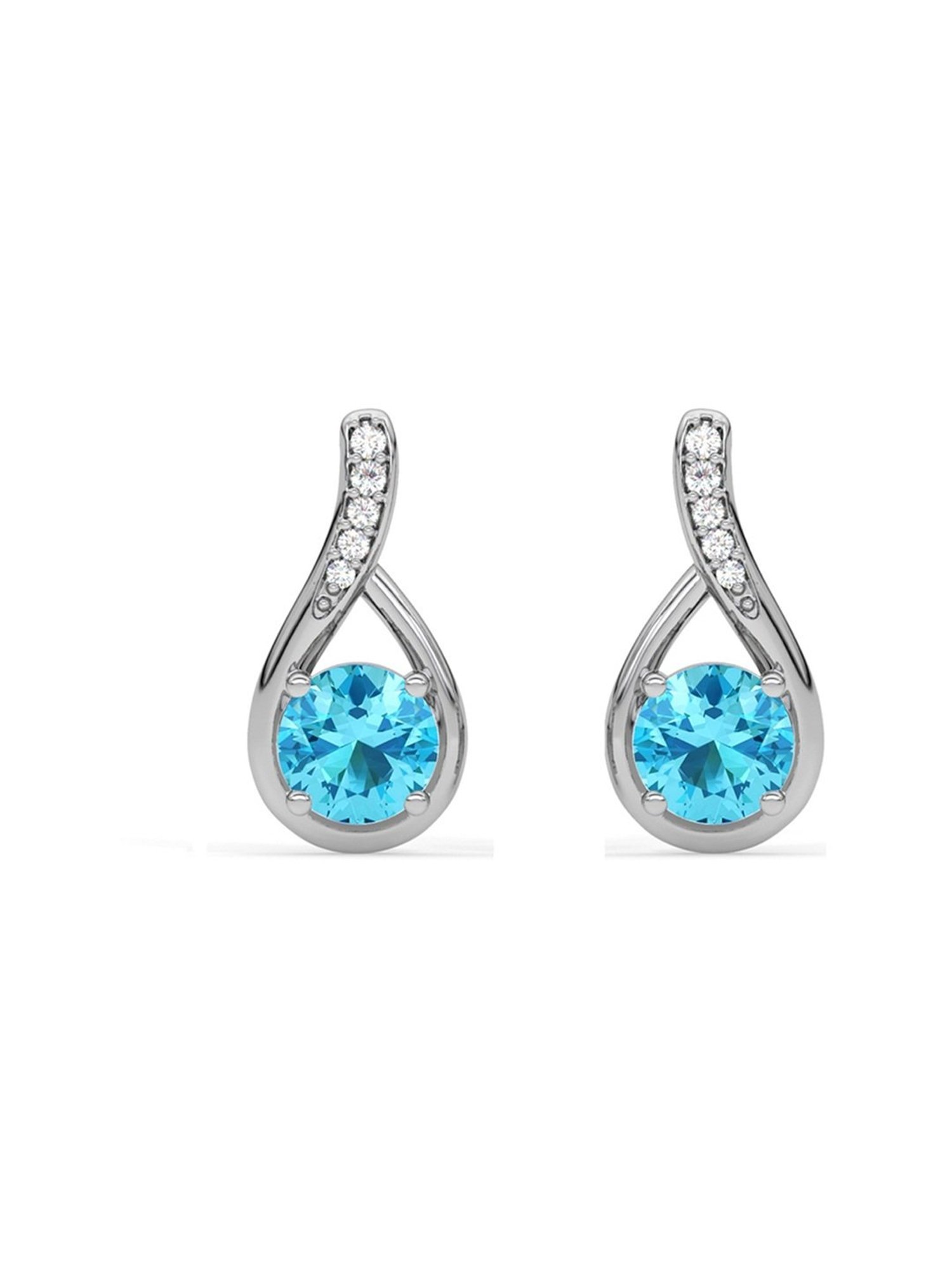 Clara 925 Silver Rhodium-Plated Swiss Zirconia Bianca Drop Earrings - Set of 2