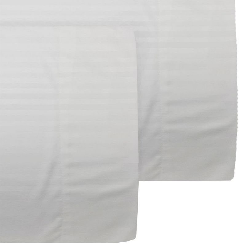 Set of Two Pillowcases with White on White Stripes Solid Color Microfiber Pillow Covers - Store51 LLC..