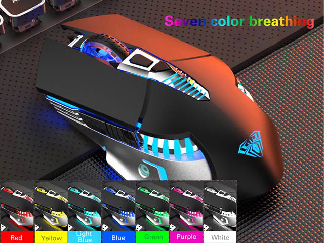 AULA SC200 Wireless Rechargeable Mouse 7 Buttons Bluetooth3.0/5.0 USB 3 Modes Optical Ergonomic Mouse Gamer for Desktop Laptop