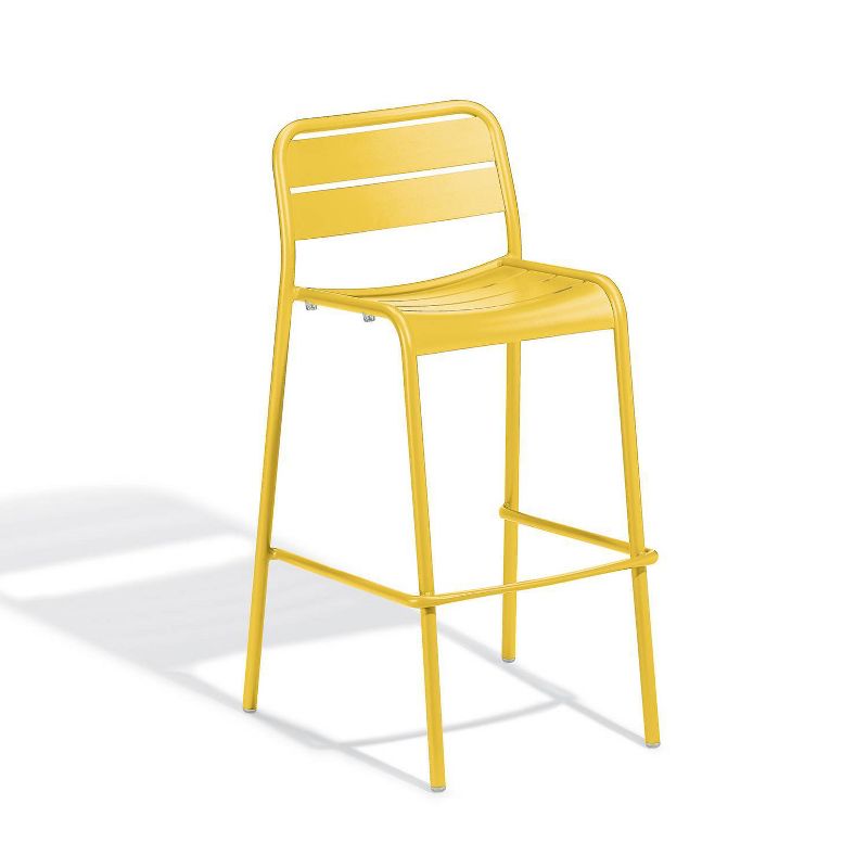 Kapri Patio Bar Chair with Saffron Powder-Coated Aluminum Frame - Oxford Garden