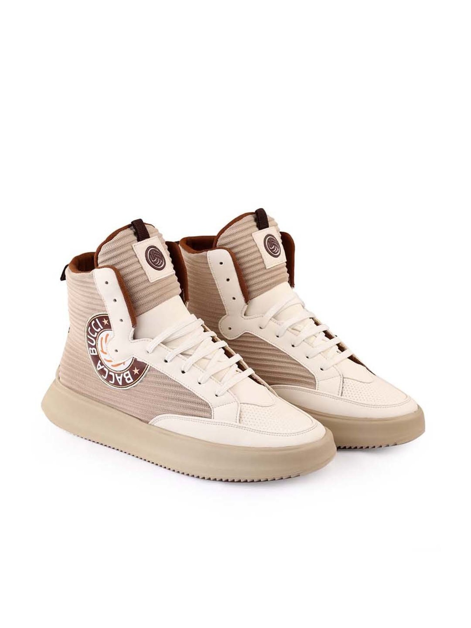 Bacca Bucci Men's STREETHULK Beige Ankle High Sneakers