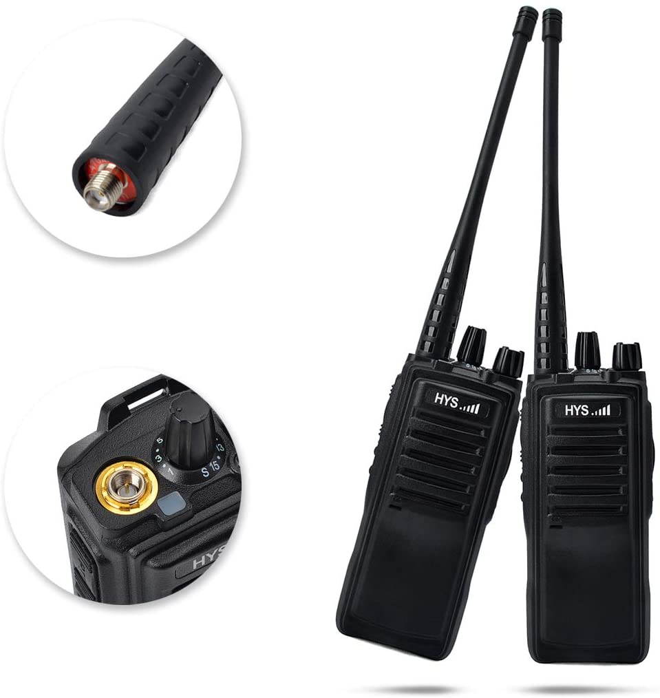 HYS 2 Way Radio 16 Channels with 3800Mah Li-ION Battery Two Way Radio Long Rang Walkie Talkie with G Shape Earpiece and Handheld Speaker Microphone (Packing of 2)
