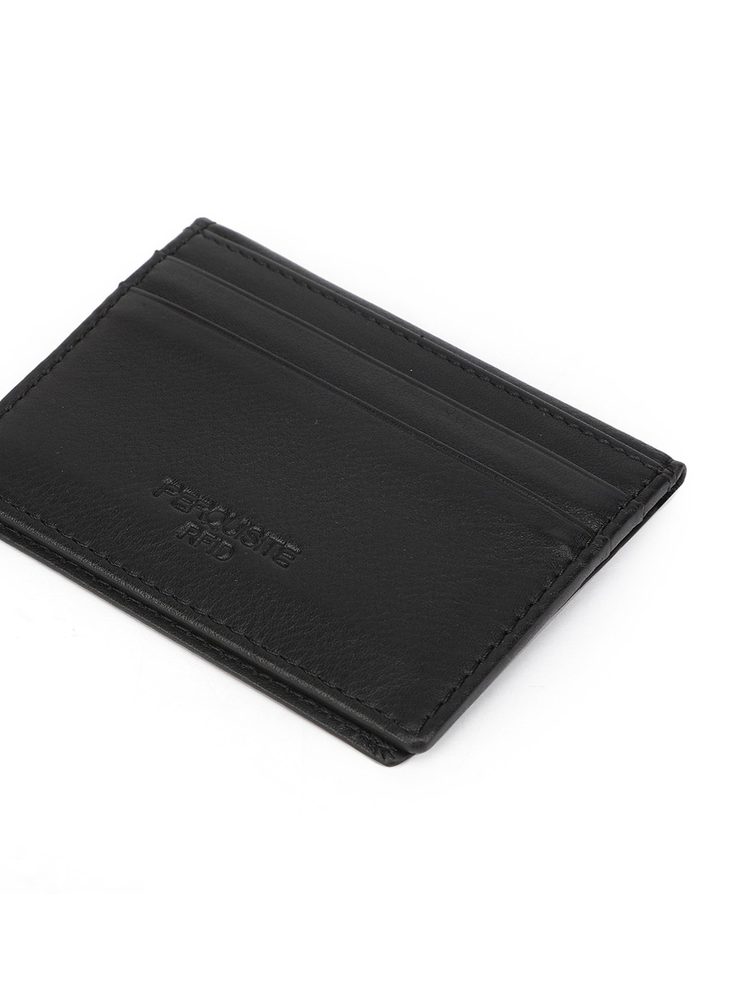 PERQUISITE Black Casual Leather Bi-Fold Wallet for men