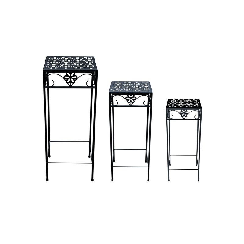 27" H Square Metal Planter Stands And Holders - Black - Creative Motion