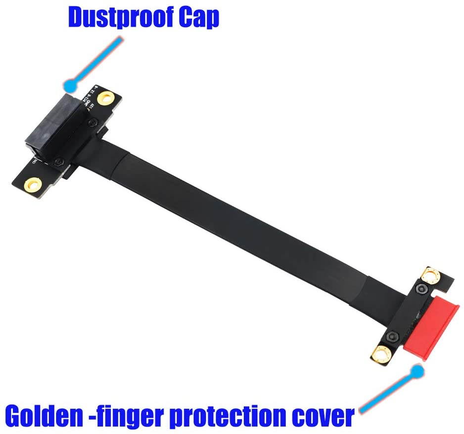 BQZYX Pci-e Extension Cable PCI Express 36PIN 1X Extender Extension Cable with Gold-Plated Connector, Pci-e 1x Riser pcie Extender (90 Degree 20cm Extension Cable)