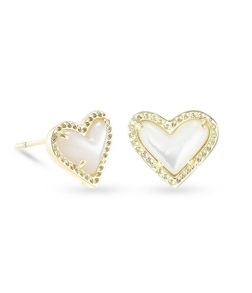 Kendra Scott Ari Heart Gold Stud Earrings