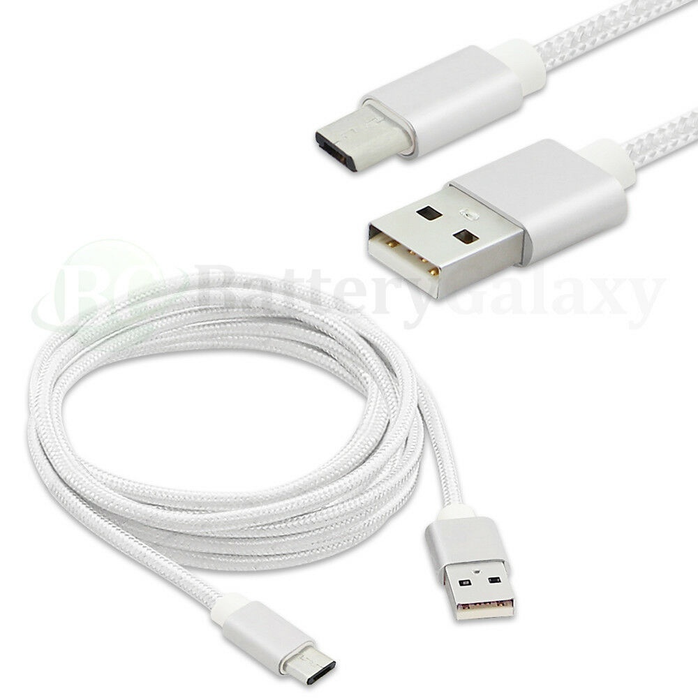 1-100 Lot Micro USB Nylon Braided Cable for  Galaxy S5 S6 Edge/Core Prime