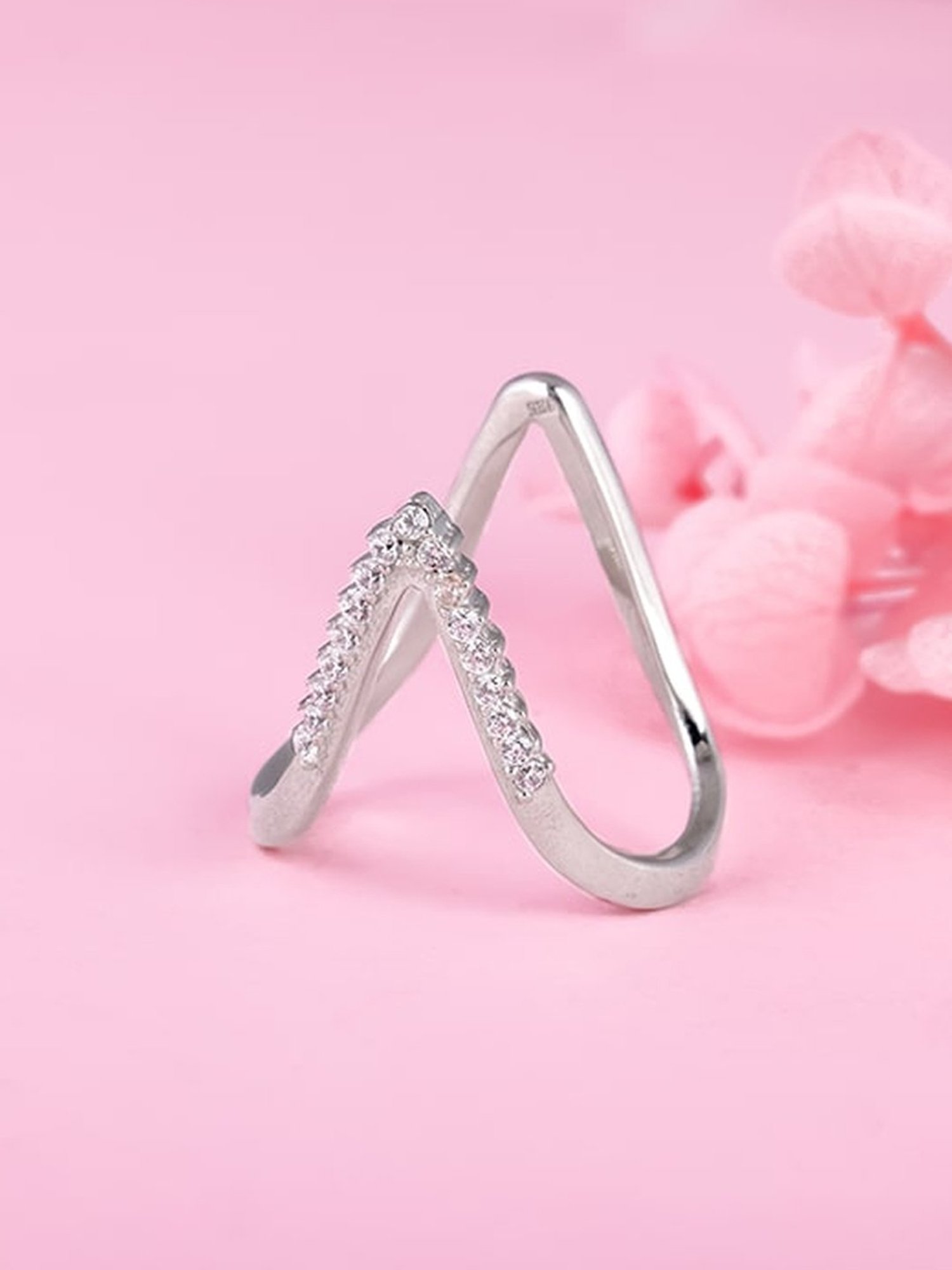 GIVA 925 Silver Star-Studded Vanki Ring for Women & Girls