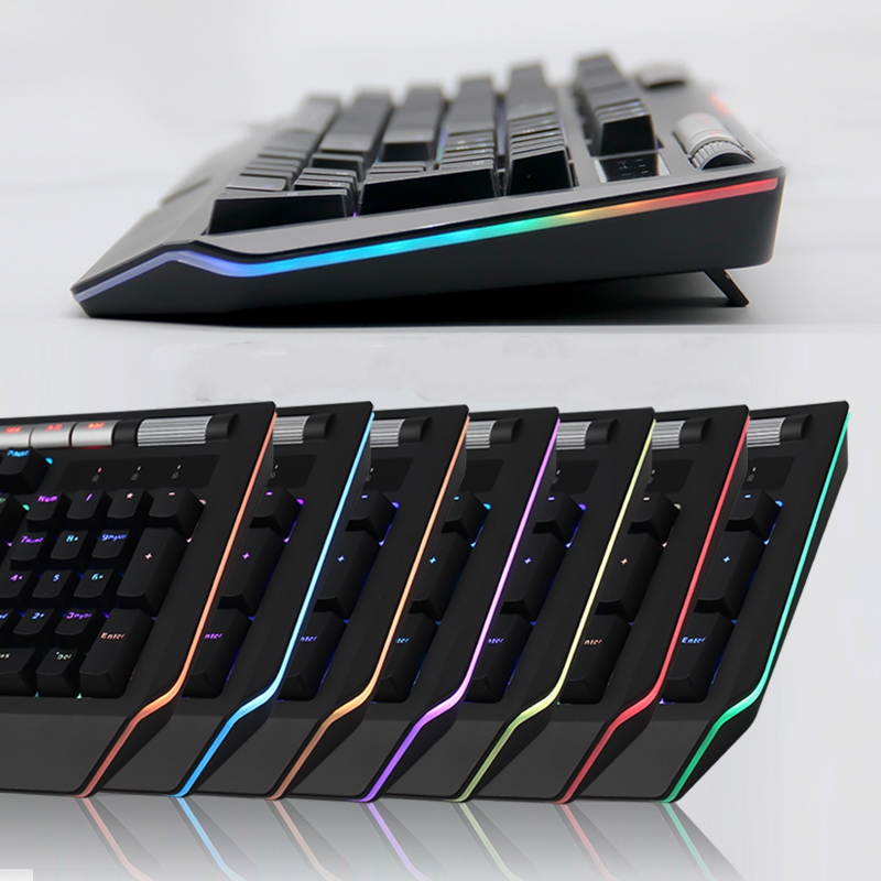 A-jazz AK525  Ergonomic Design, Cool Exterior USB  Wired Brown Mechanical RGB Gaming Keyboard - Black