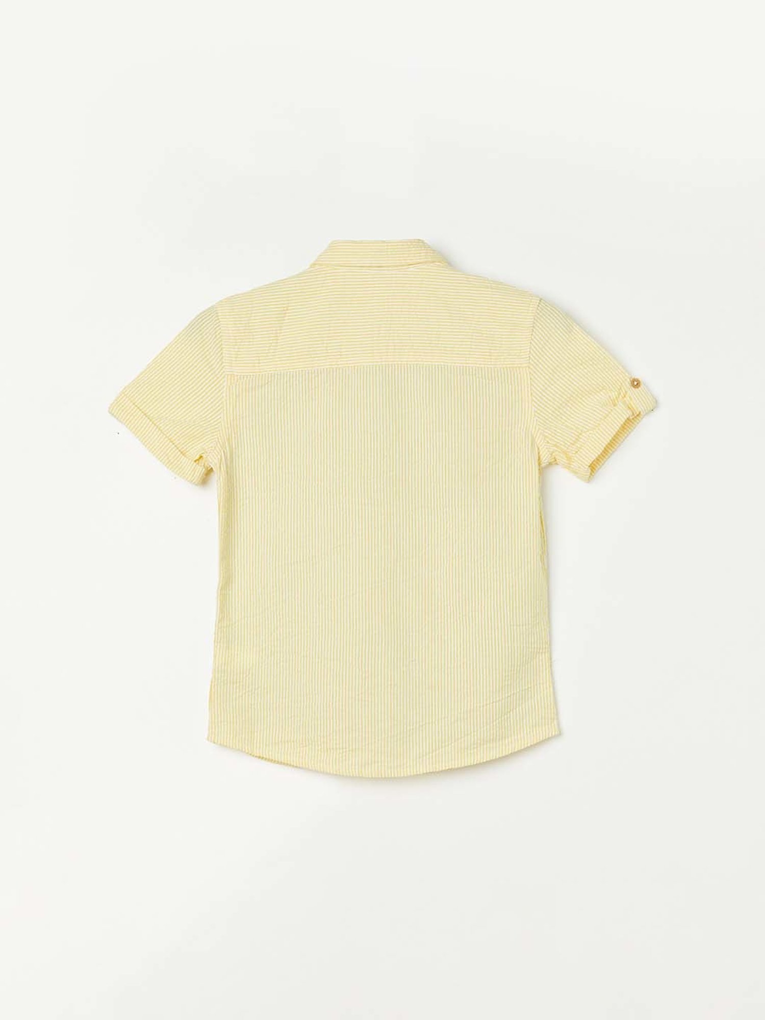 Mothercare Kids Blue Cotton Self Pattern Full Sleeves Shirt