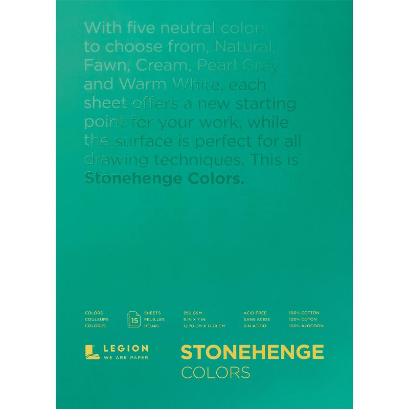Stonehenge Paper Pad 5"X7" 15 Sheets/Pkg-Multi-Color 90lb