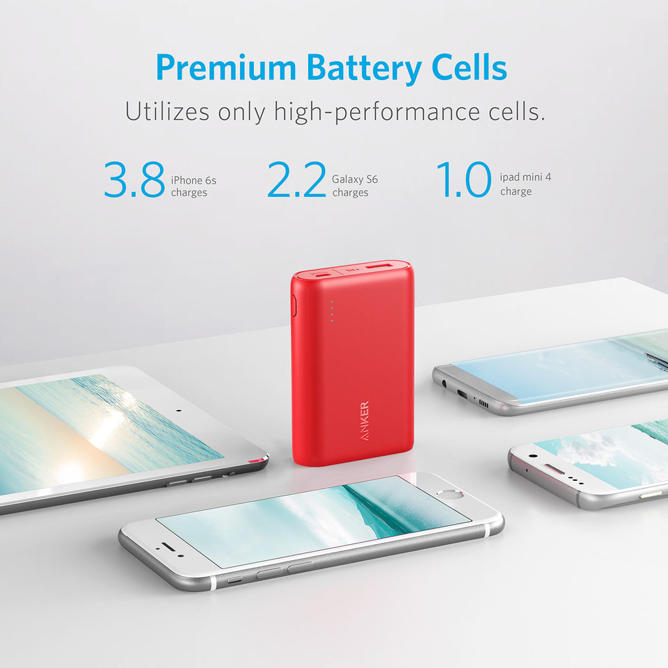 Anker PowerCore 10000 Portable Charger, One of the Smallest and Lightest 10000mAh External Battery, for iPhone, Samsung Galaxy and More