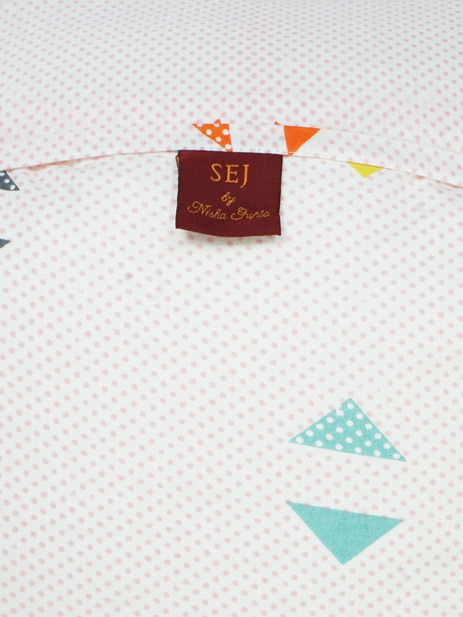 SEJ by Nisha Gupta Geometric Brown 160 TC Cotton King Bed Sheet with 2 Pillow Covers