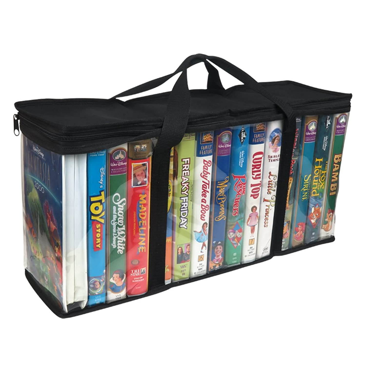 Evelots VHS Storage Bag-Movie Organizer-Video Tape-Handles-Hold 60-No Dust-Set/4