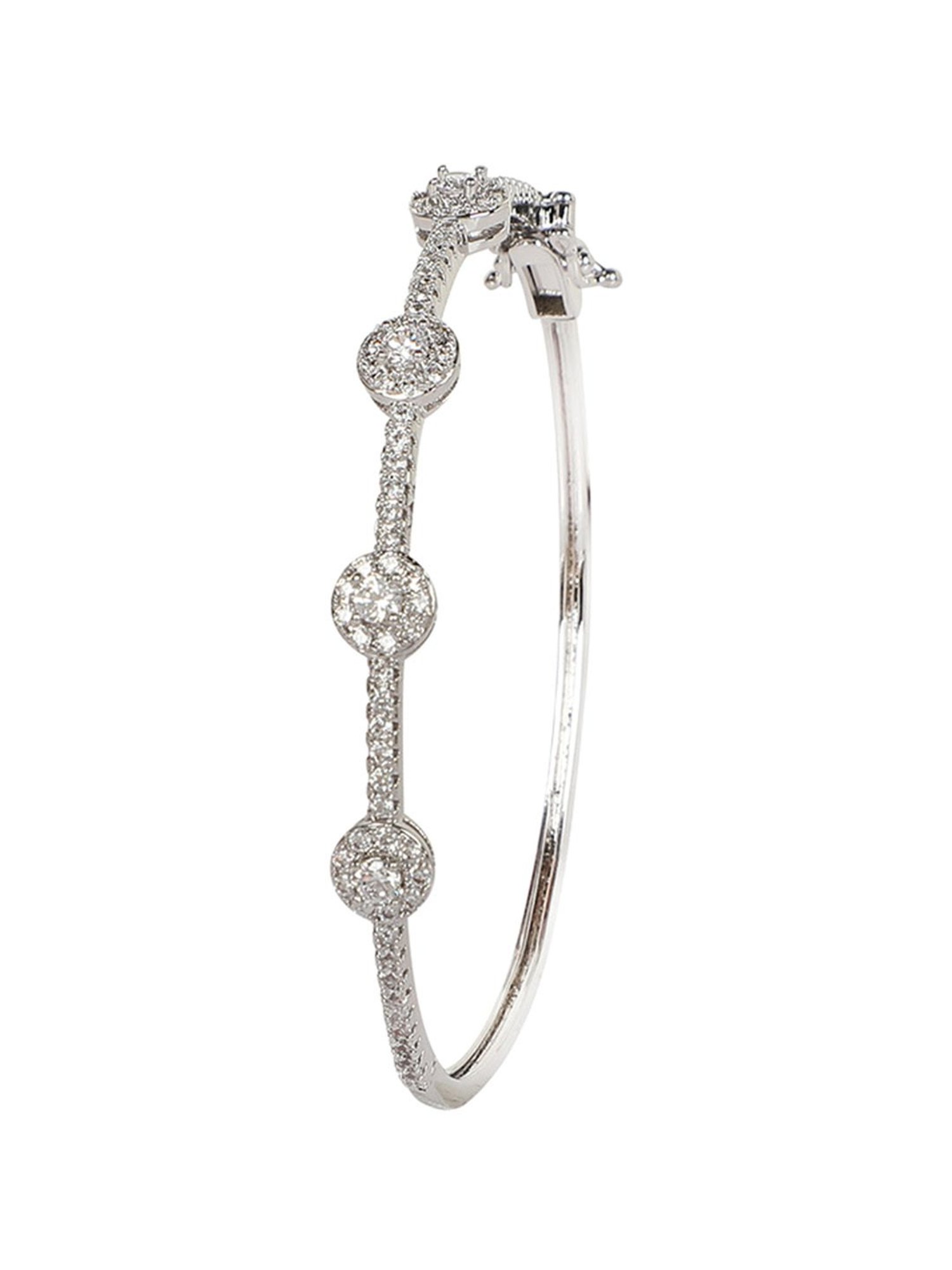 The Real Effect London 800 Silver CZ Bangle for Women