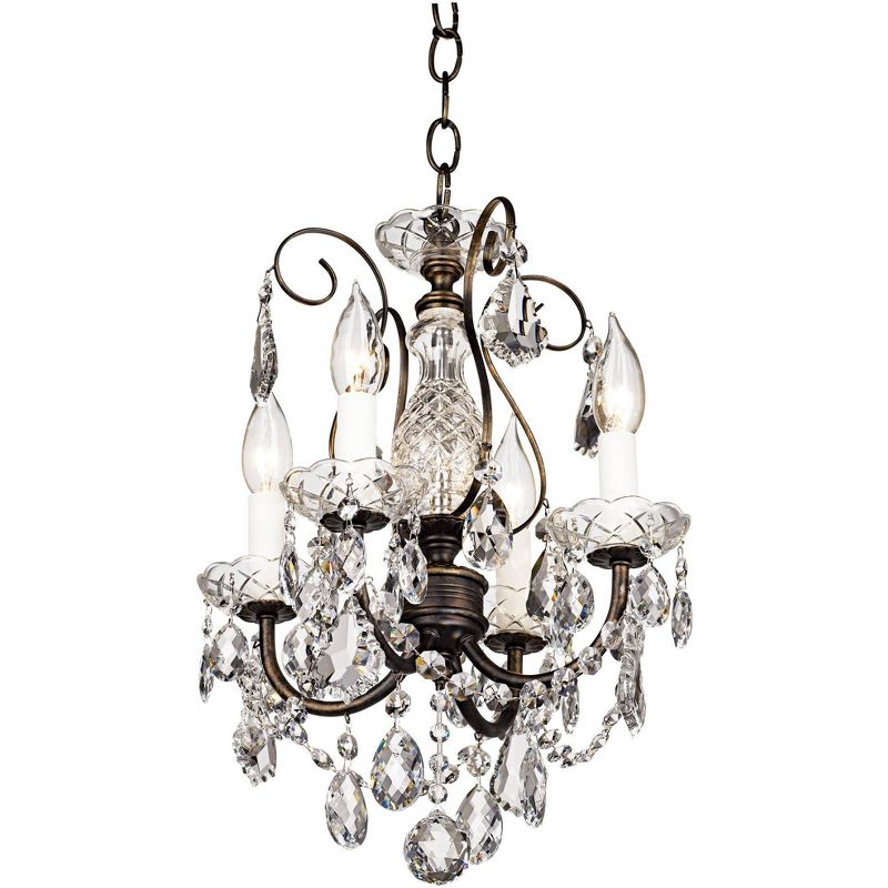 Schonbek New Orleans 12" Wide Bronze Hand-Cut Crystal Mini Chandelier