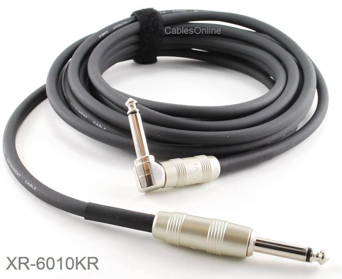 10ft. Kirlin 1/4" Mono Straight/Right-Angle Male/Male Instrument Cable
