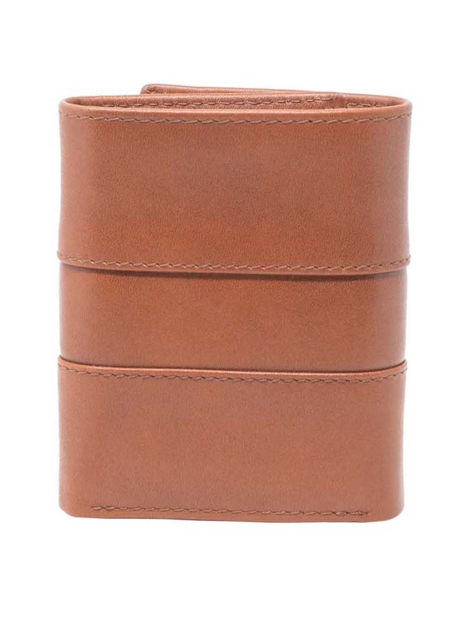 Tohl Tan Casual Leather Tri-Fold Wallet for Men