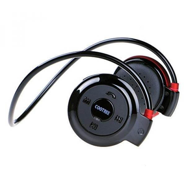 ALH Cootree Wireless on Ear Headphone Bluetooth Sport Headset Water Resistant with Microphone Black/Red