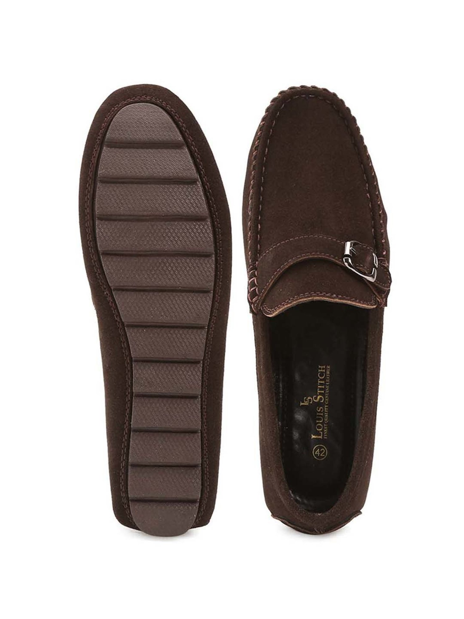 Louis Stitch Men's Brunette Brown Monk Shoes