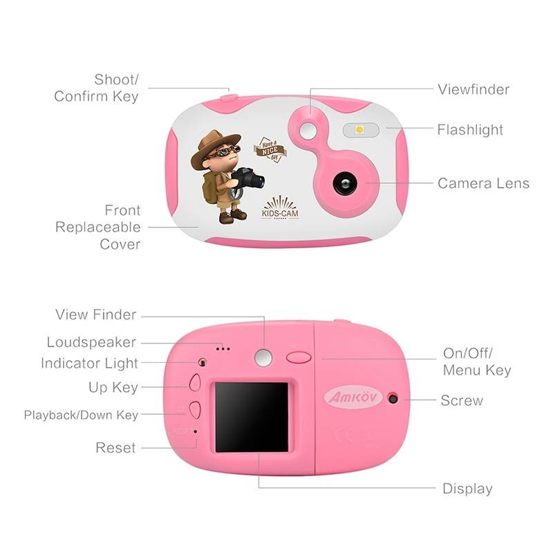 2.0 Mega Pixel 1.44 inch HD Screen Creative DIY Mini Digital Camera for Children