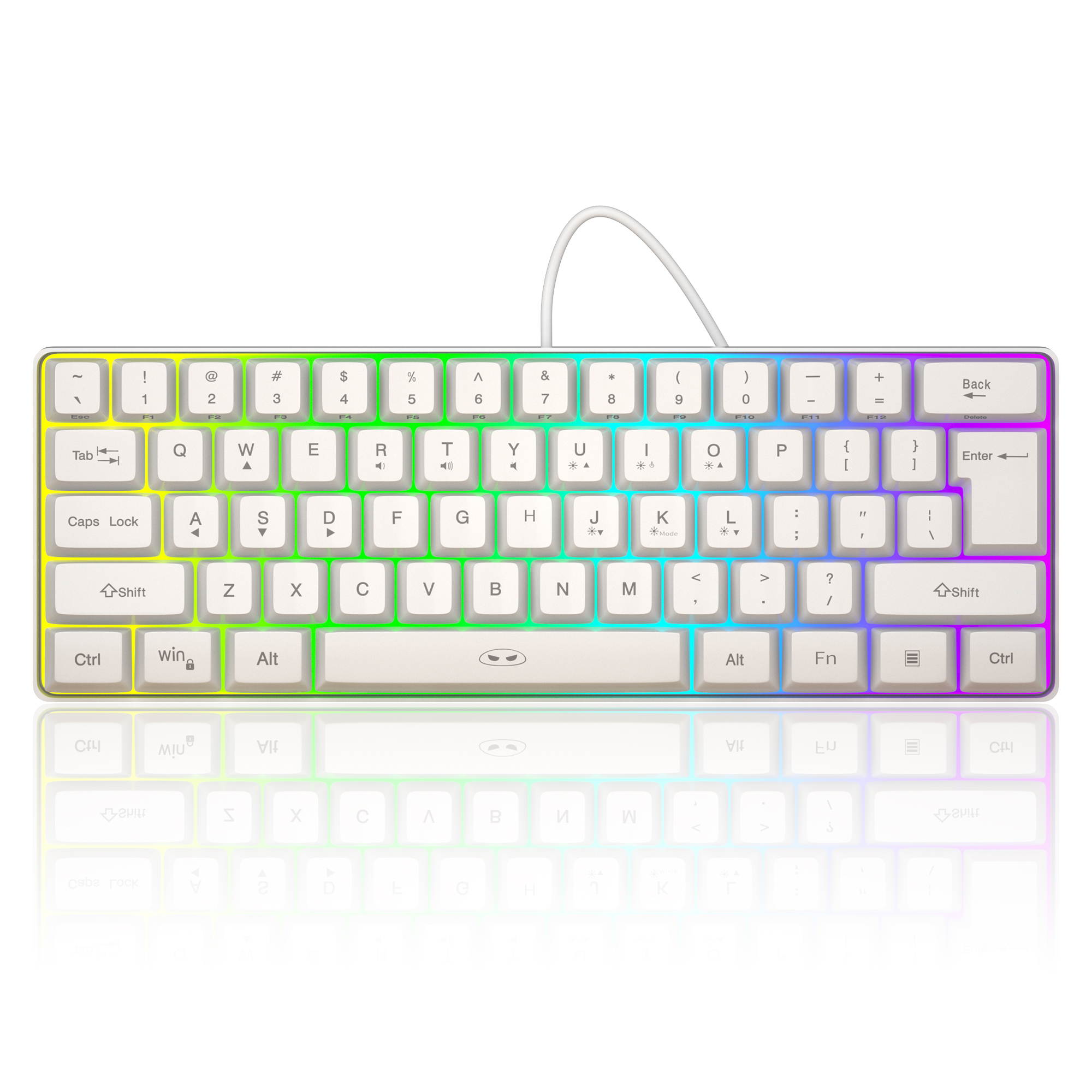 MageGee TS91 Mini 60% Gaming/Office Keyboard,Waterproof Keycap Type Wired RGB Backlit Compact Computer Keyboard for Windows/Mac/Laptop
