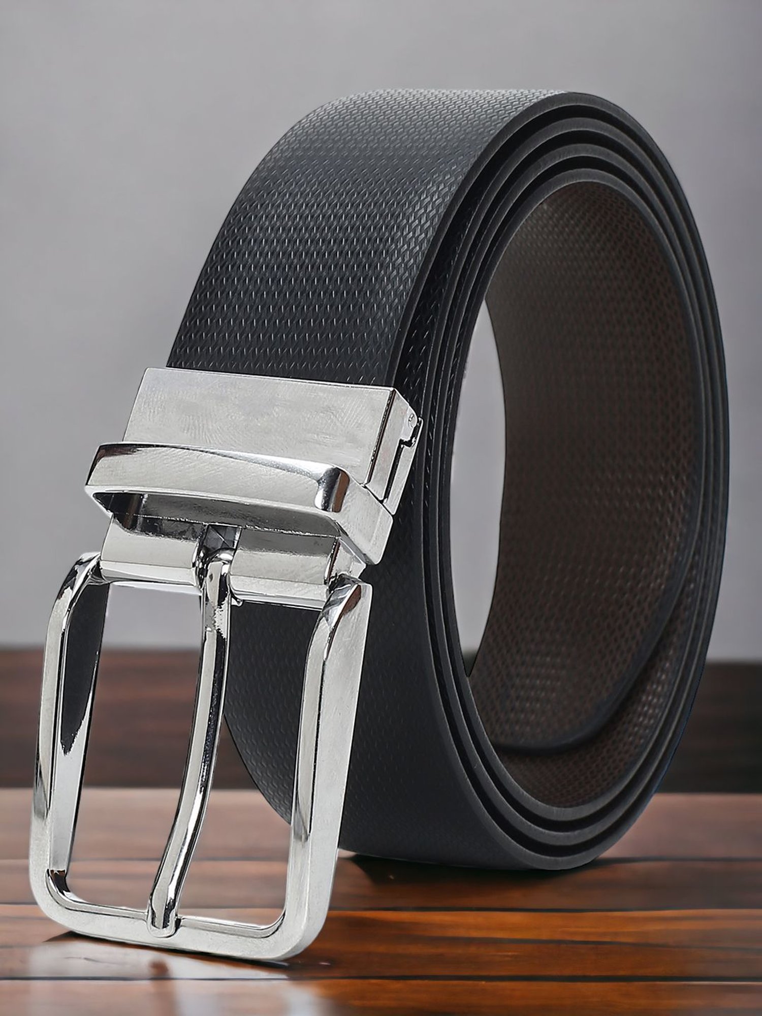 Crusset Black Formal Belt for Men