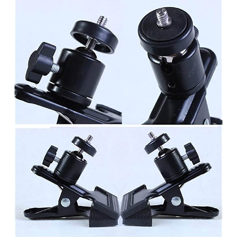 Tripod Clip Clamp Mount Flash Reflector Holder for Studio Backdrop Camera HTC ViveVive Pro with 360 Swivel Tripod Mini Ball Head Standard 14quot ScrewSLR Digital SLR Video Came2PACK