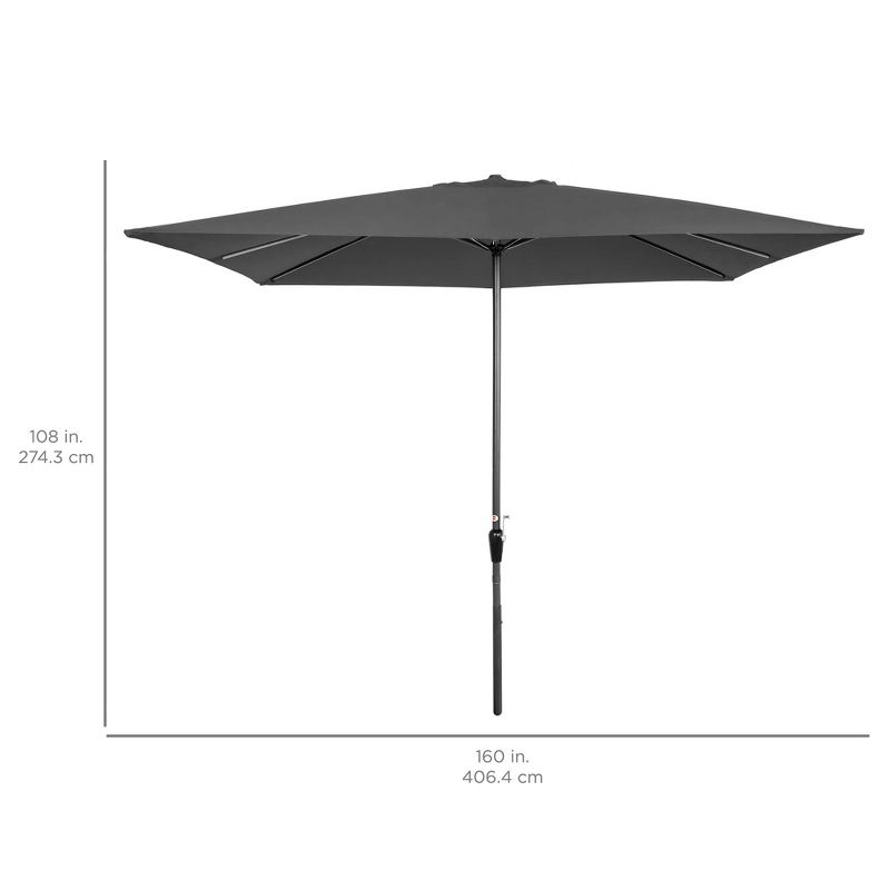 9' x 5' Rectangular Double Top Patio Outdoor Market Umbrella Emerald Green - Crestlive Products